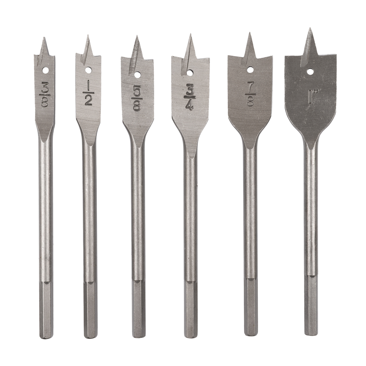 Broca Chata 6 Peças 3/8″ a 1″