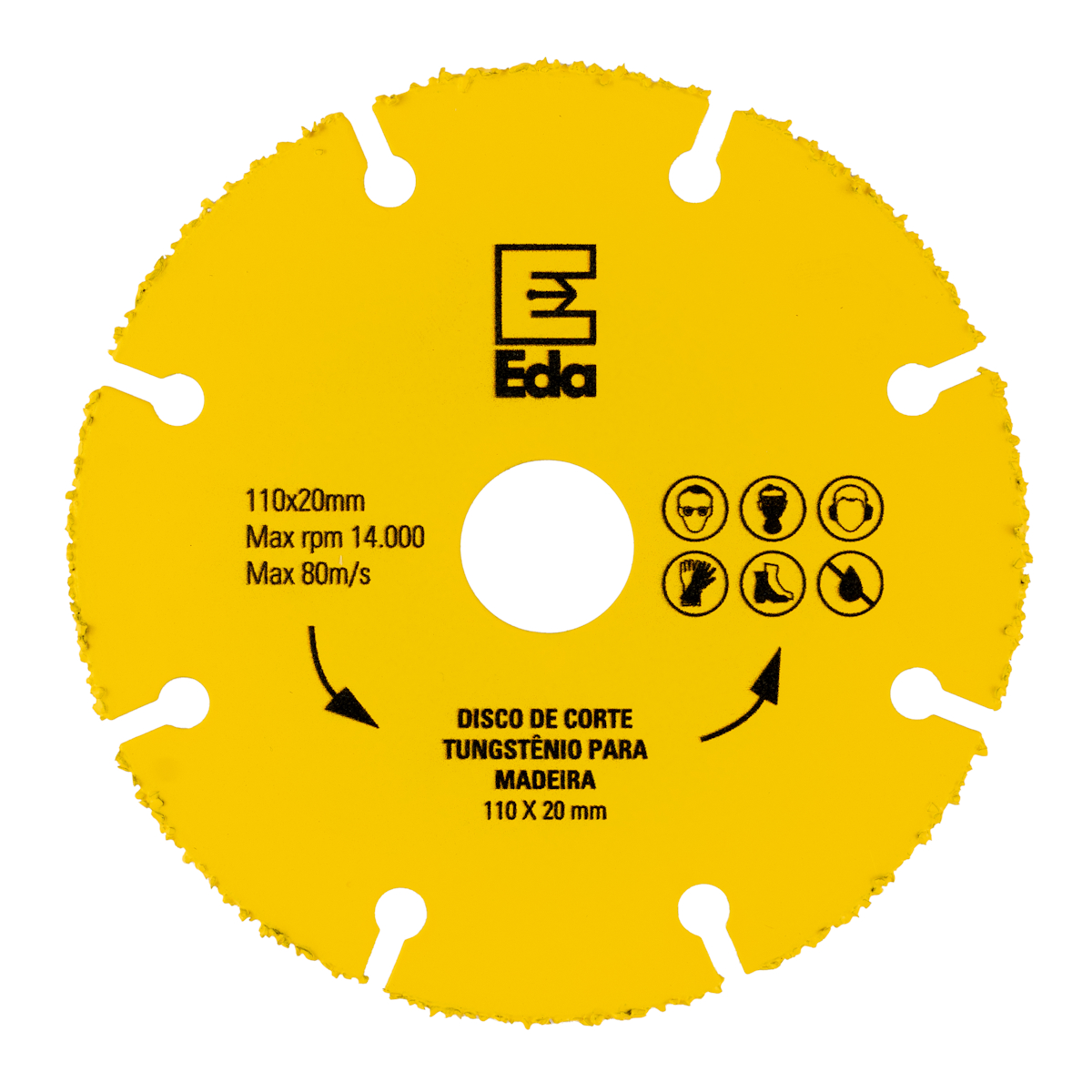 Disco de Corte Tungstênio para Madeira 110 x 20 mm