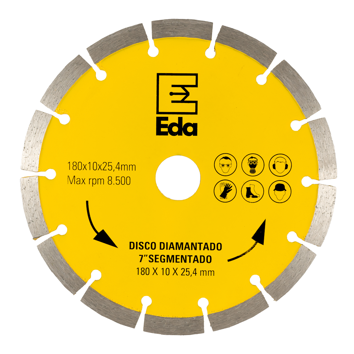 Disco Diamantado 7″ Segmentado 180 x 10 x 25,4 mm