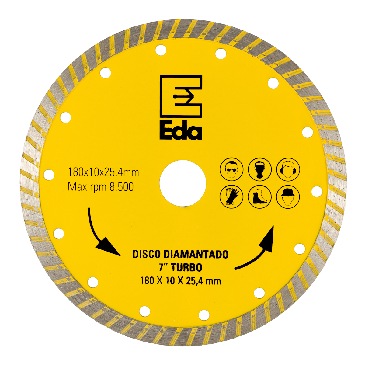 Disco Diamantado 7″ Turbo 180 x 10 x 25,4 mm