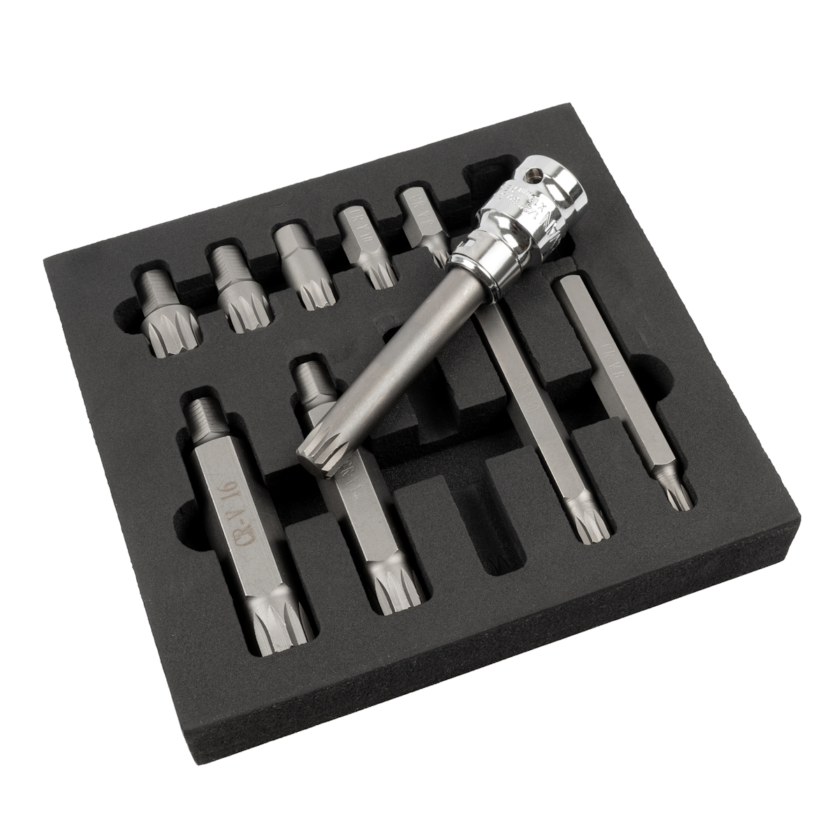 Soquete Bits Multidentada 1/2″ Jogo com 11 peças M8 a M16