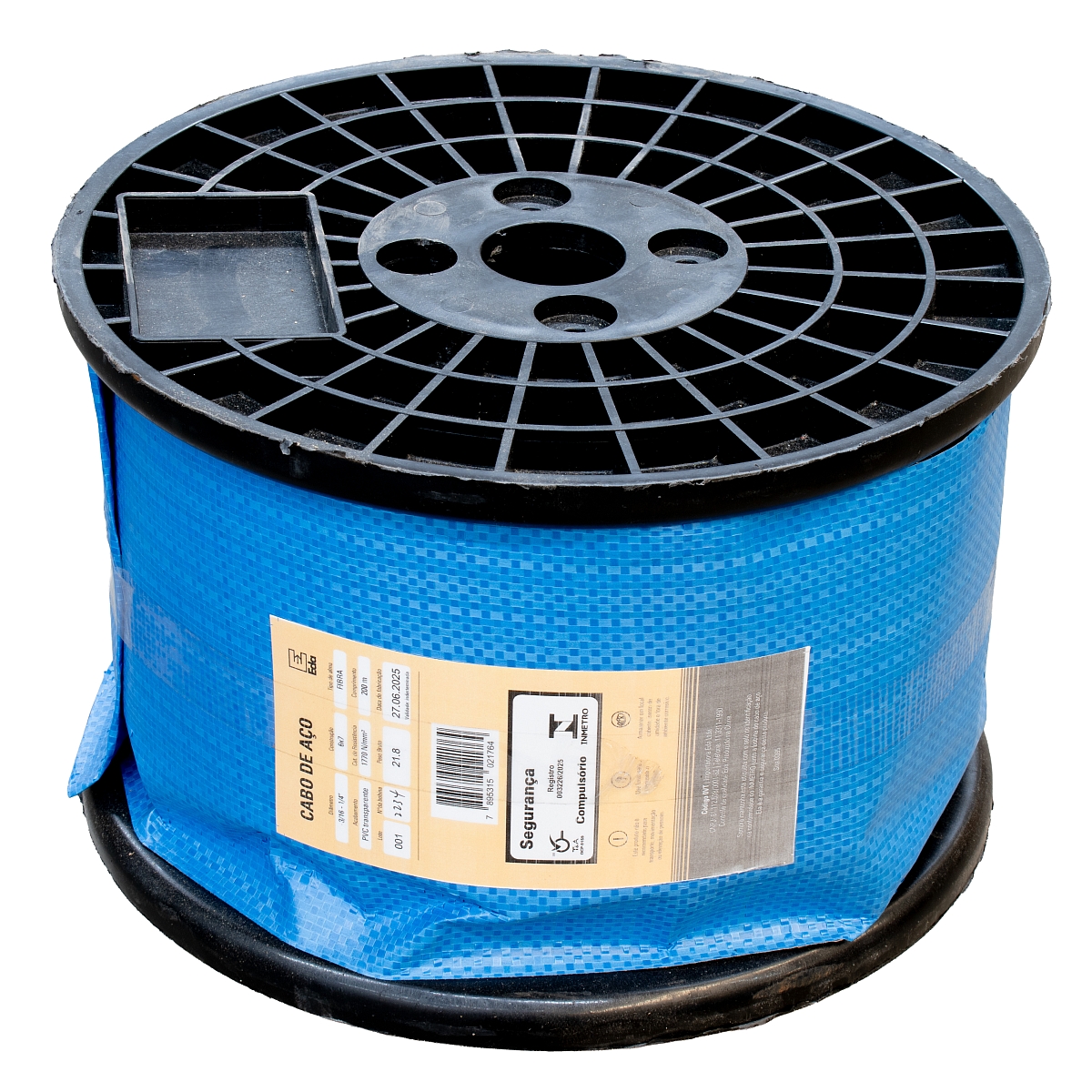 Cabo de aço PVC transparente 3/16-1/4″ (bobina de 200m) 6×7 AF