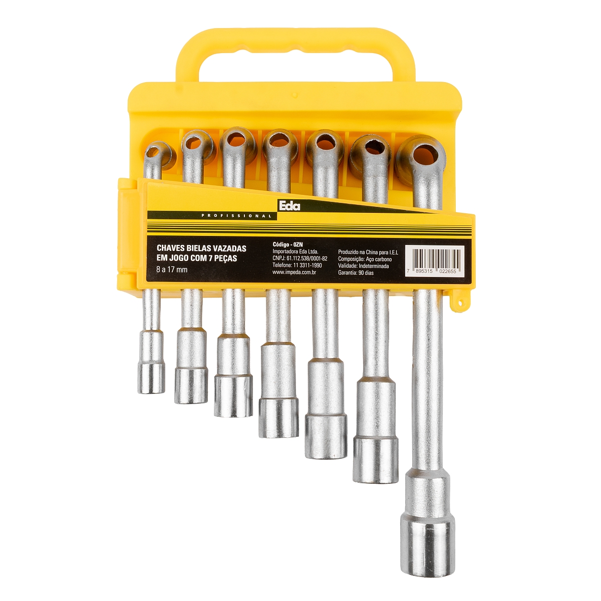 Chaves Bielas Vazadas Jogo com 7 Peças 8 a 17 mm