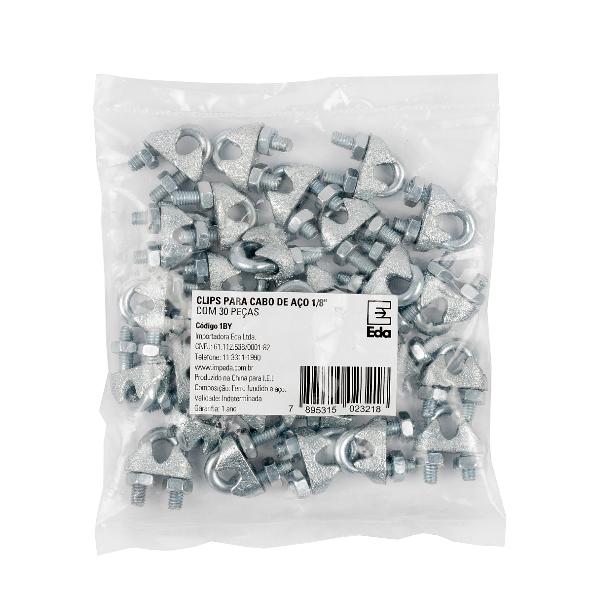 Clips para Cabo de Aço 1/8″ com 30 Peças