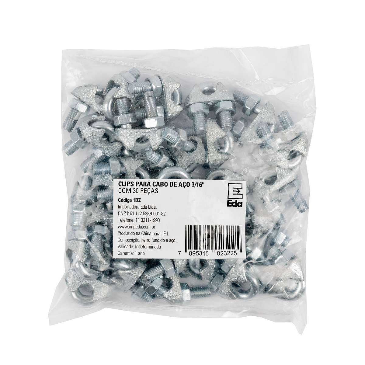 Clips para Cabo de Aço 3/16″ com 30 Peças