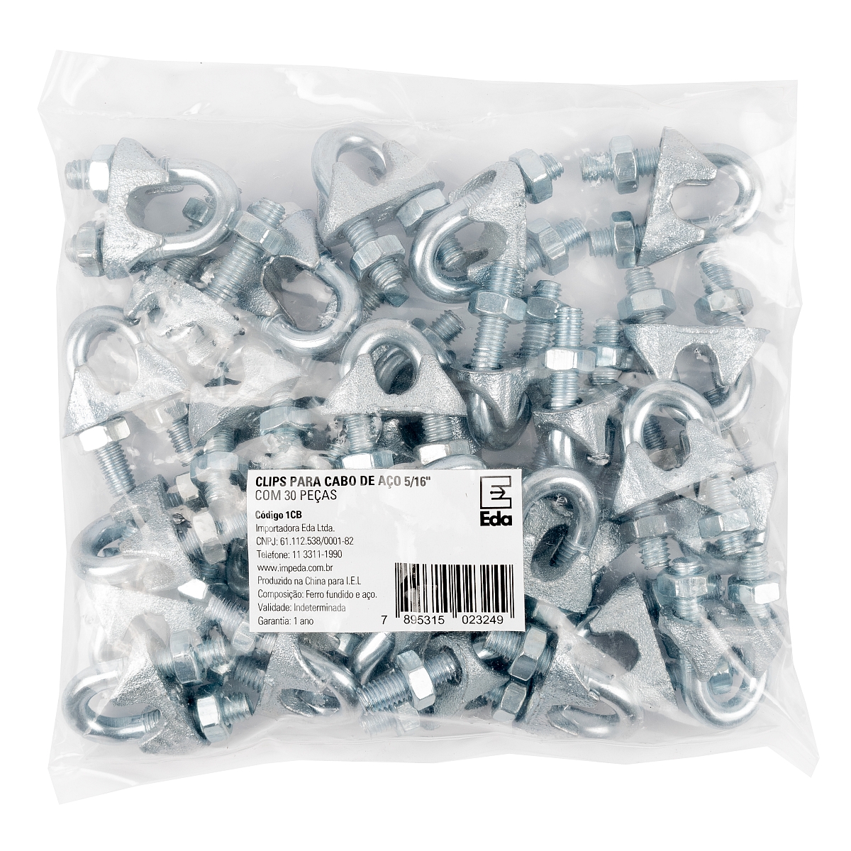 Clips para Cabo de Aço 5/16″ com 30 Peças