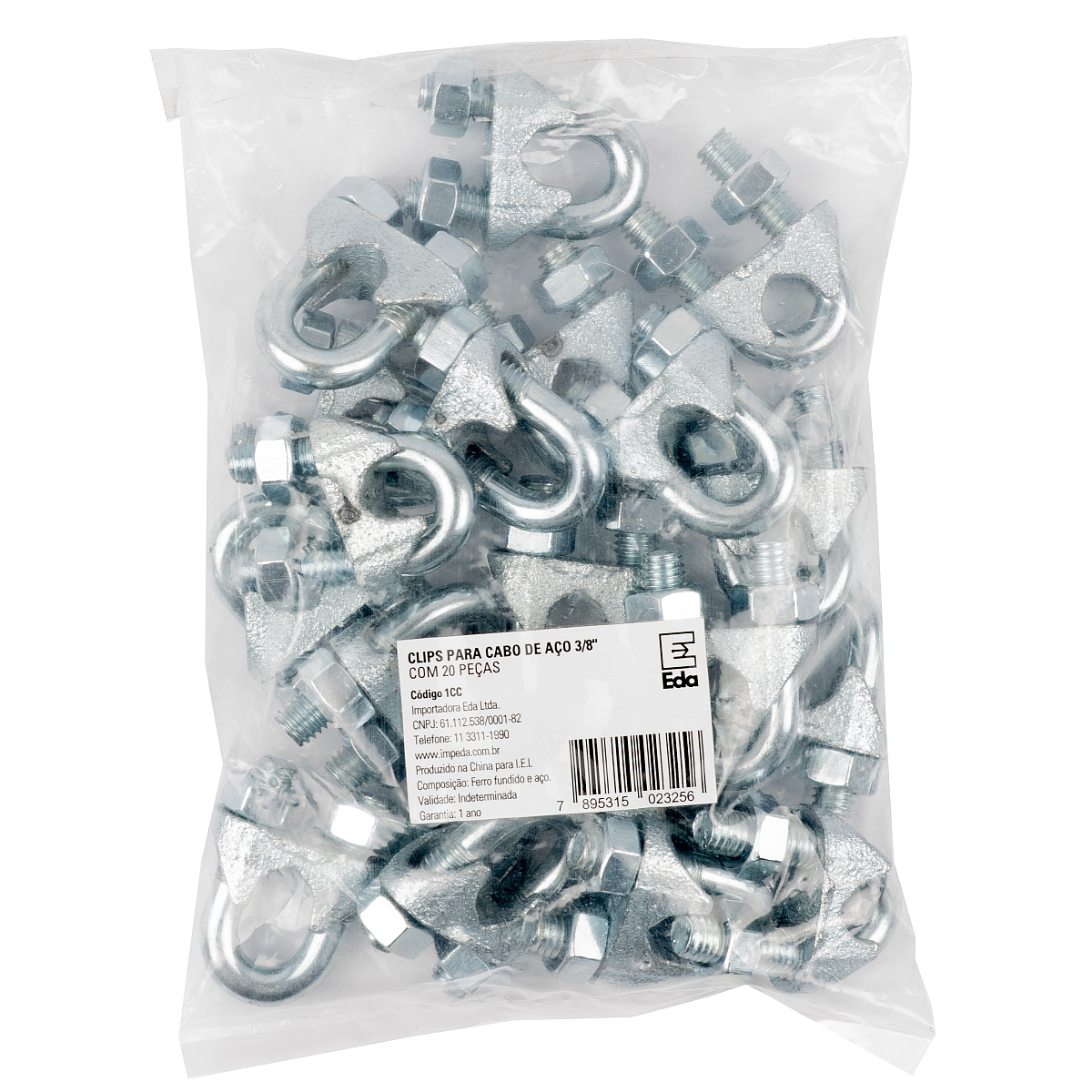 Clips para Cabo de Aço 3/8″ com 20 Peças