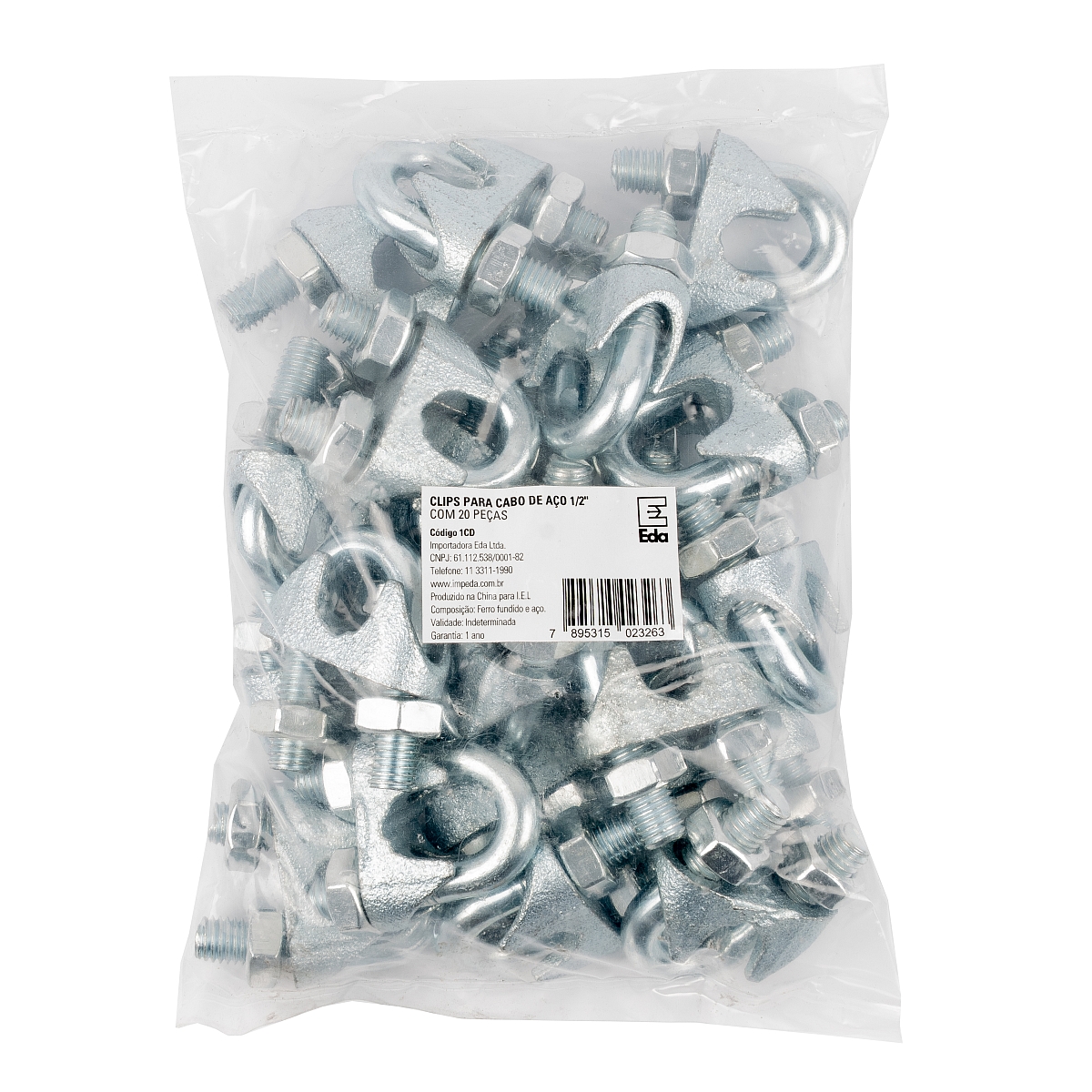 Clips para Cabo de Aço 1/2″ com 20 Peças