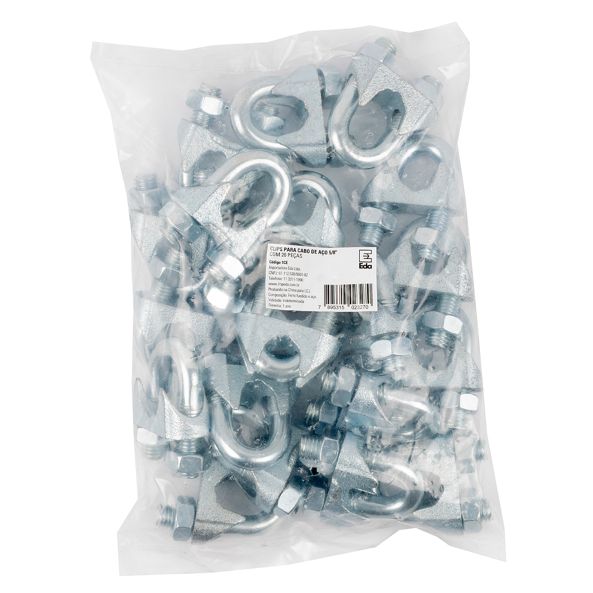 Clips para Cabo de Aço 5/8″ com 20 Peças