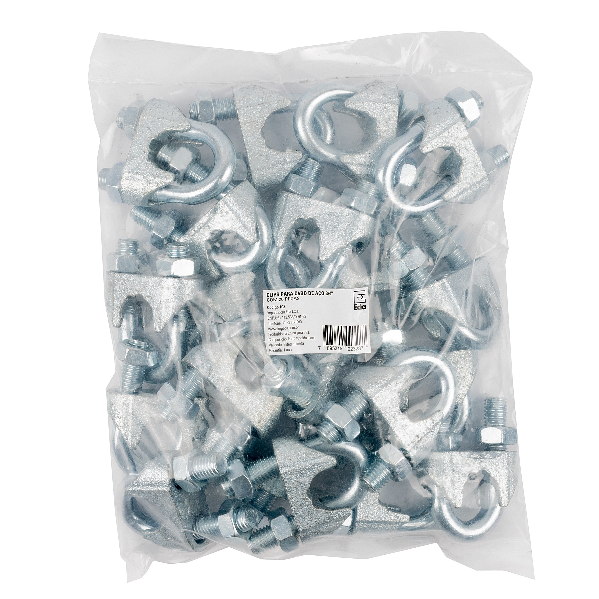 Clips para Cabo de Aço 3/4″ com 20 Peças