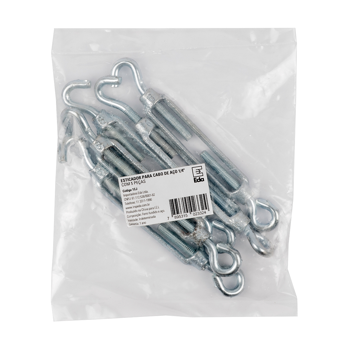 Esticador para Cabo de Aço 1/4″ com 5 Peças