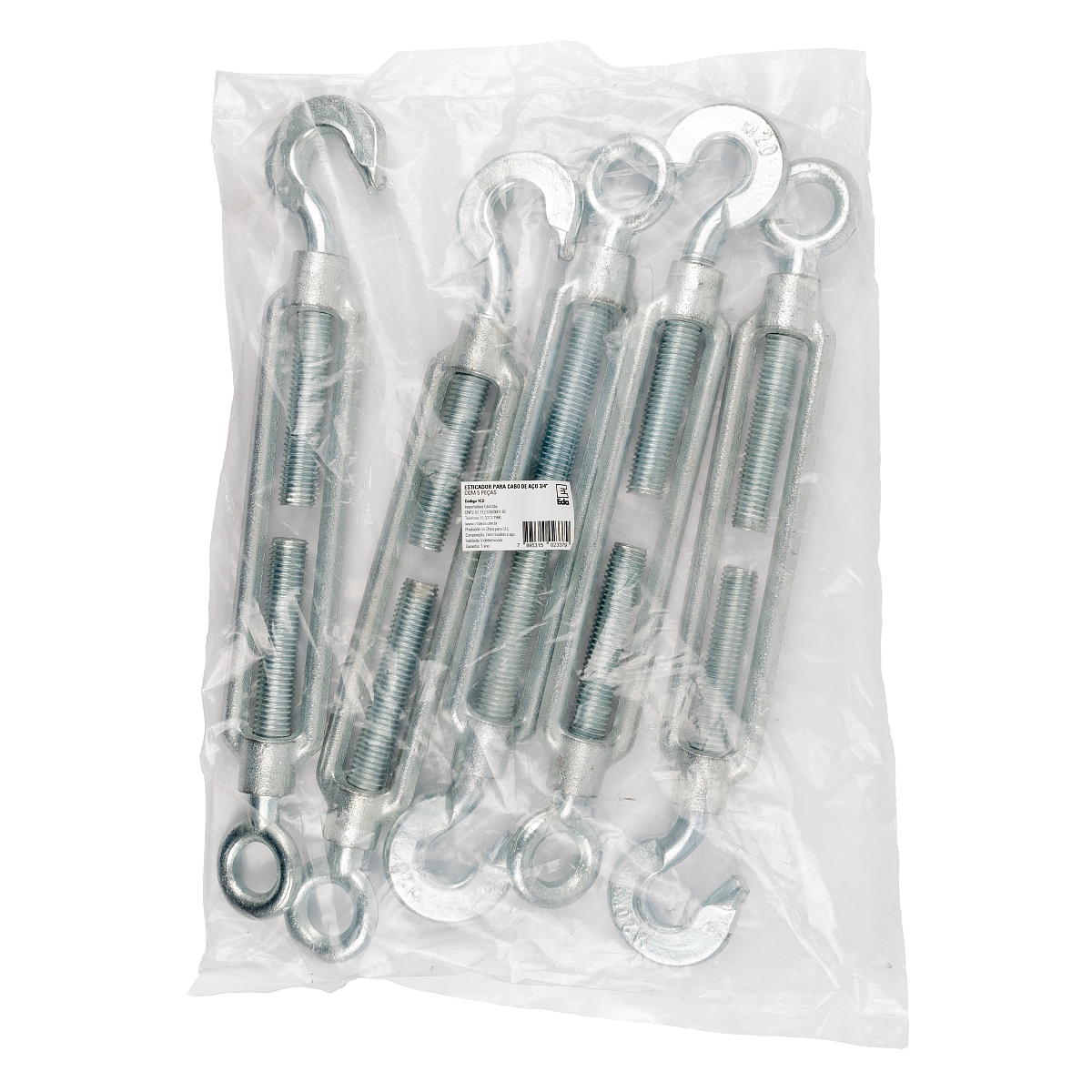 Esticador para Cabo de Aço 3/4″ com 5 Peças